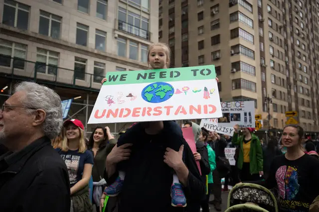 At last year's climate march in Manhattan